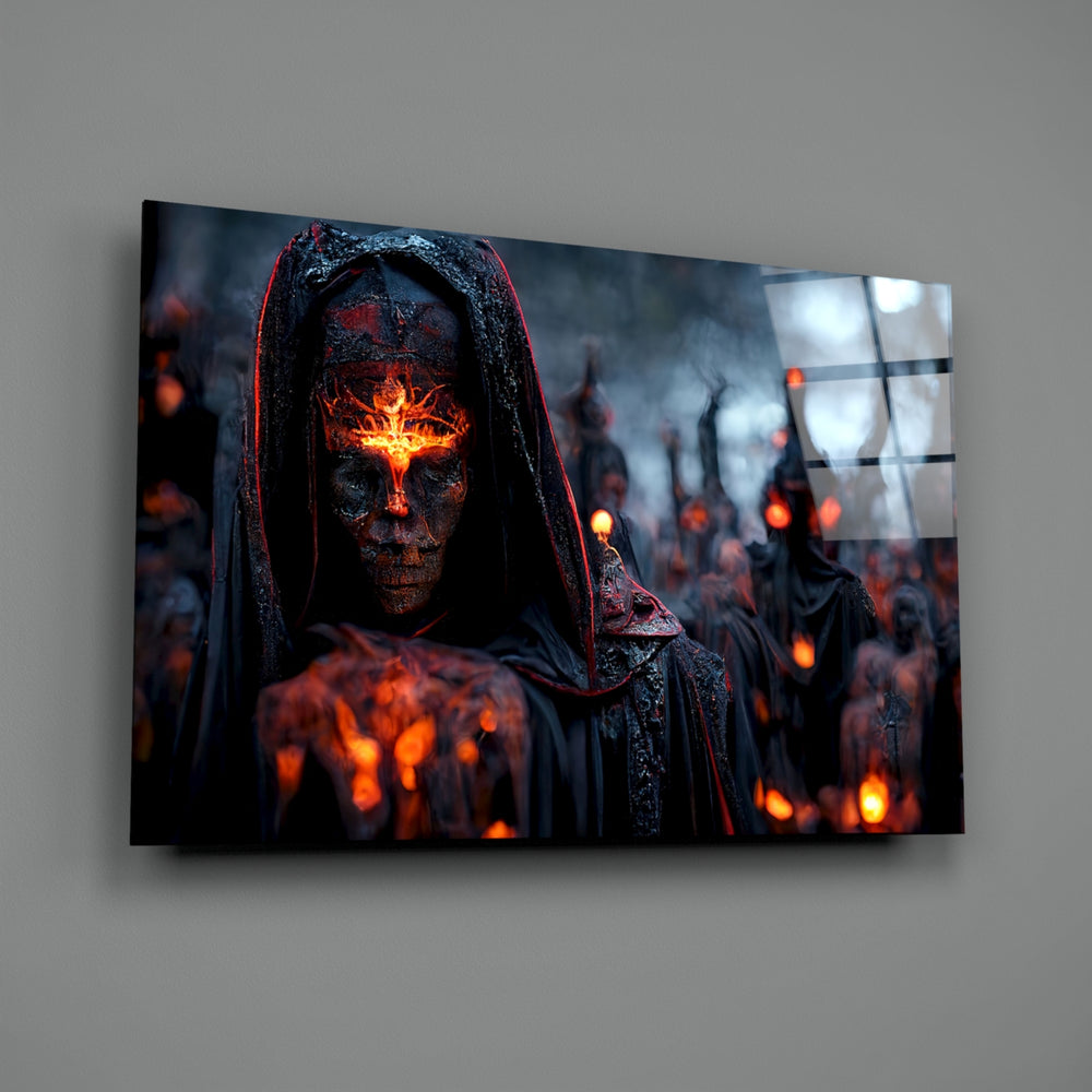 Dark-cult panel bringing smoldering gravity to a contemporary office