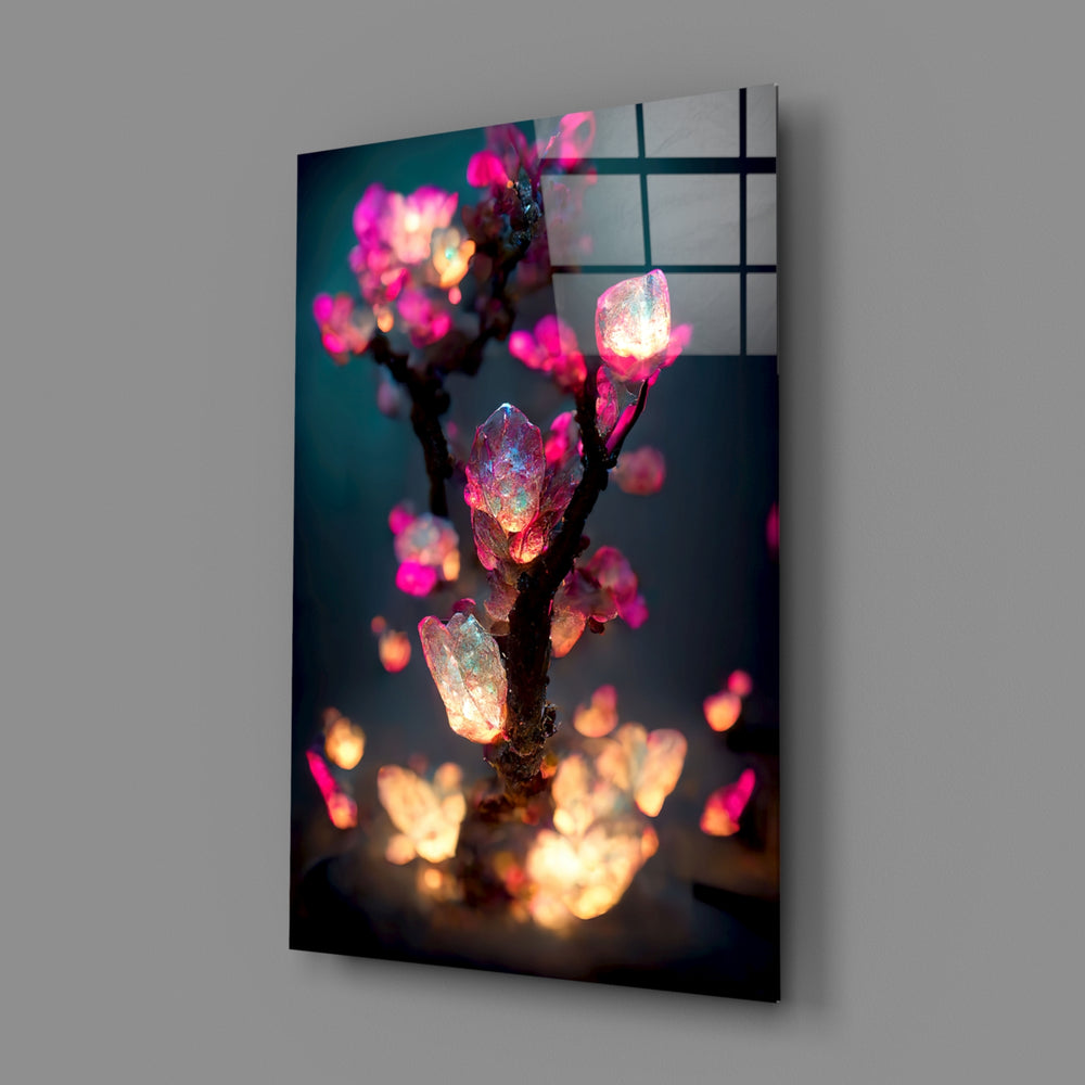 Macro-fantasy panel bringing electric serenity to a contemporary living room