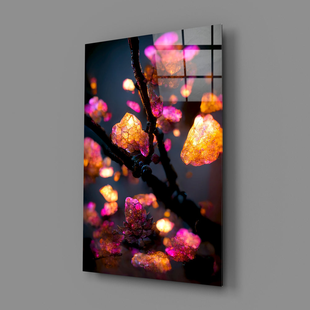 Macro-fantasy panel bringing electric serenity to a contemporary living room