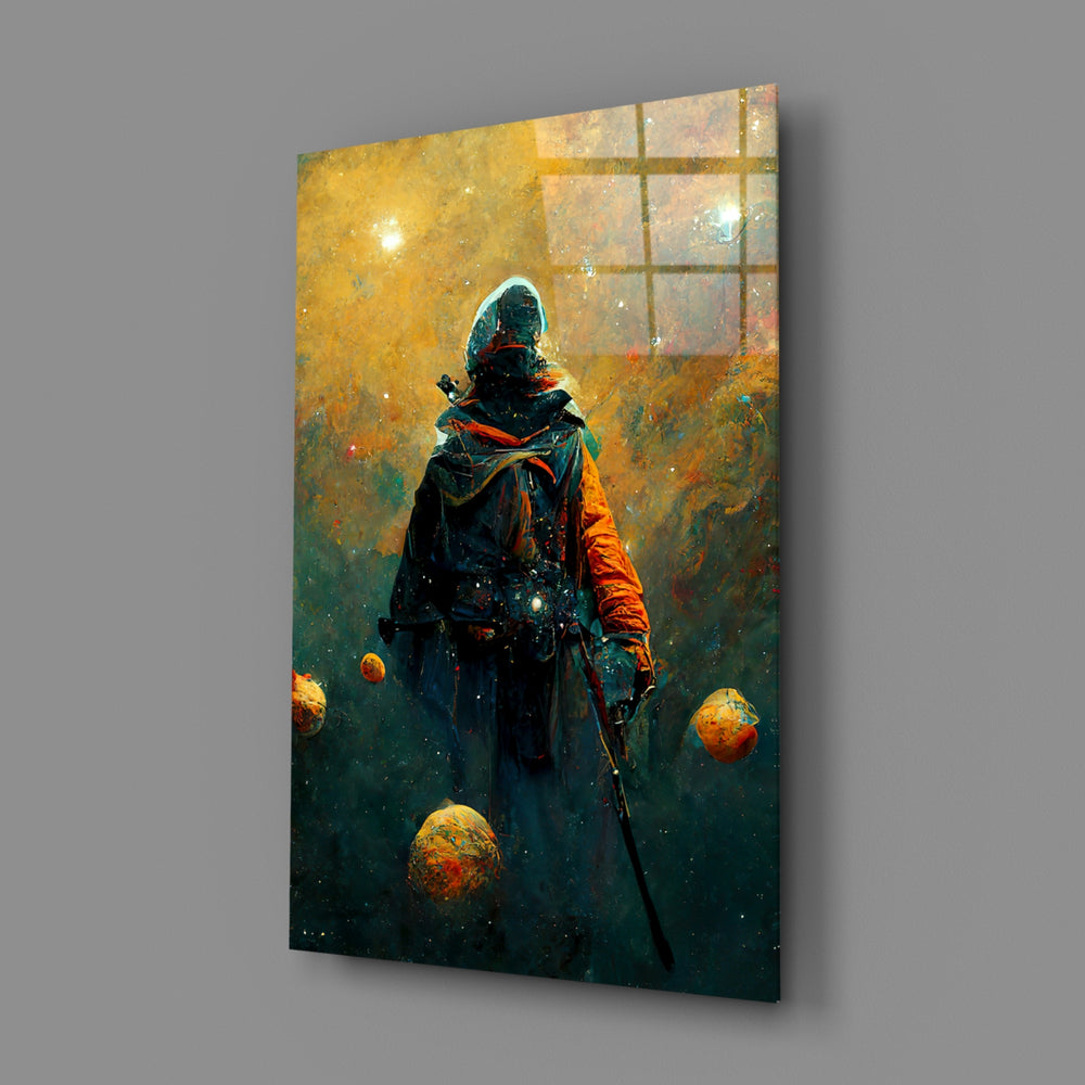 Cosmic-fantasy panel bringing boundless gravity to a contemporary office