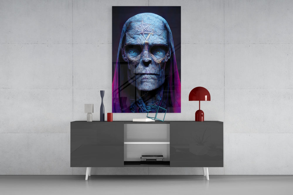 Shaman of the New World panel catching window light to reveal its haunted stillness