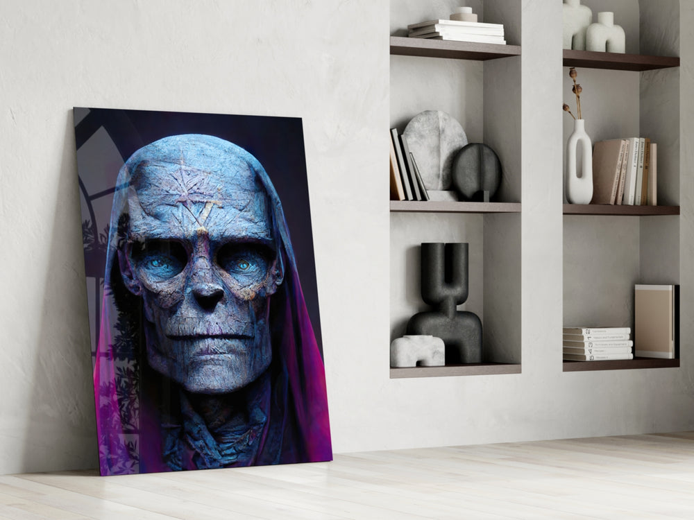 Shaman of the New World glass print enhancing a gaming room with cinematic mood