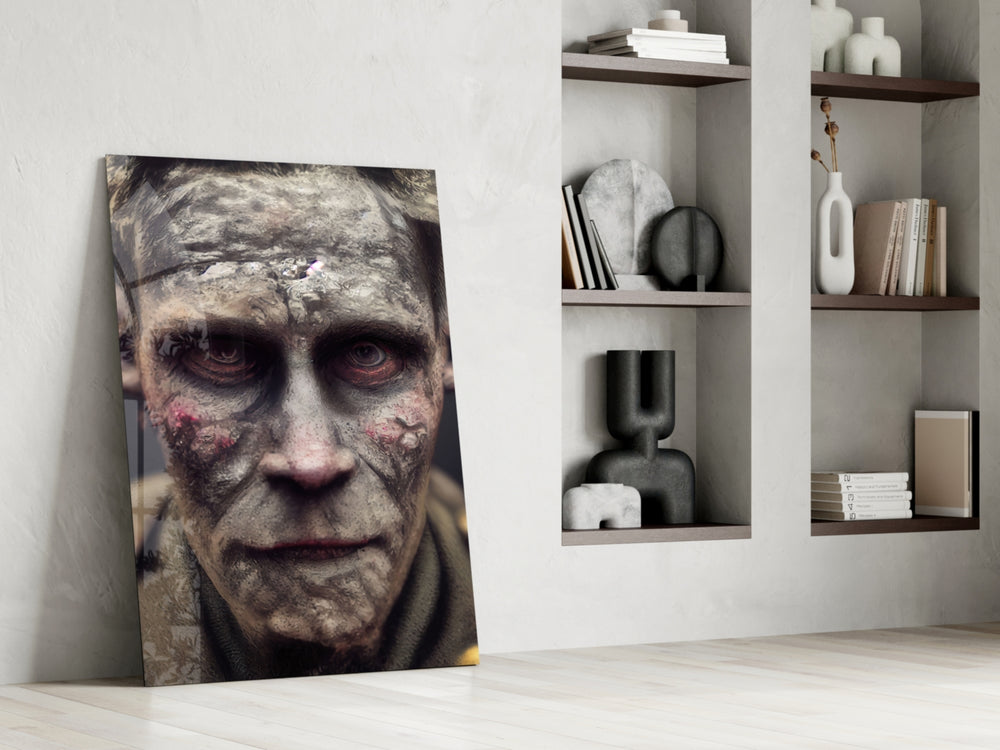 Decayed glass print enhancing a gaming room with cinematic mood