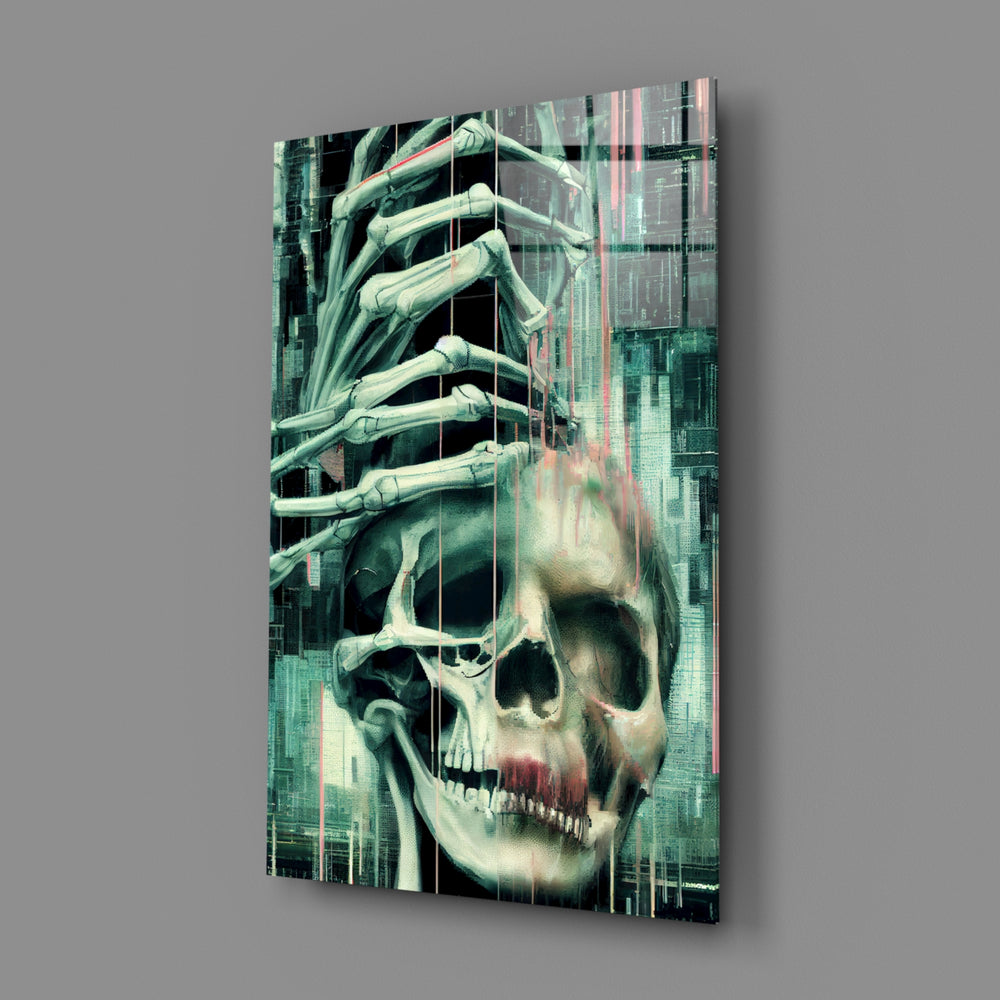 Glitch-relic panel bringing electric dread to a contemporary man cave