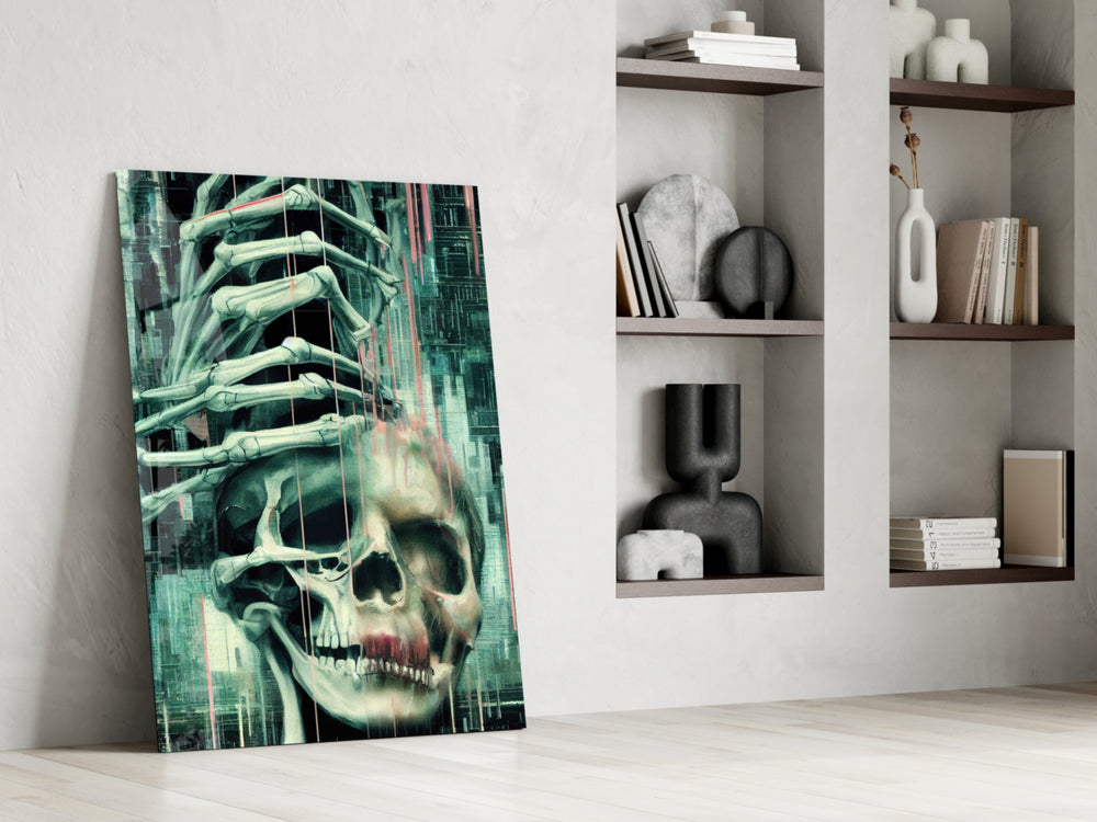 Fall of Skeletons glass print enhancing a study with cinematic edge