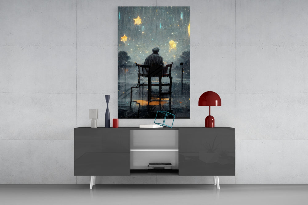 Star Rain panel catching window light to reveal its meditative gravity