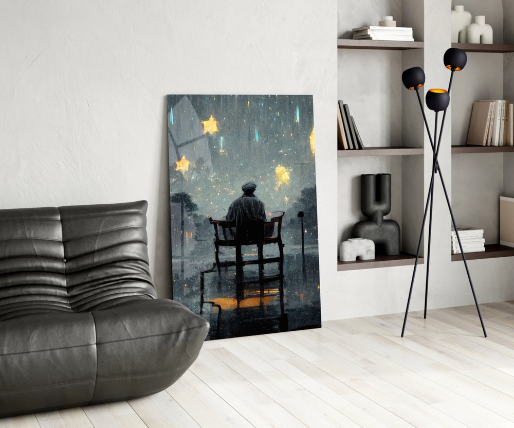 Star Rain panel adding editorial grace to an office