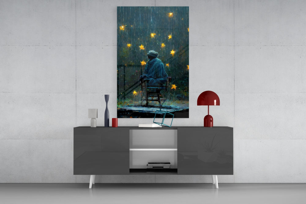 Star Rain panel catching window light to reveal its meditative gravity