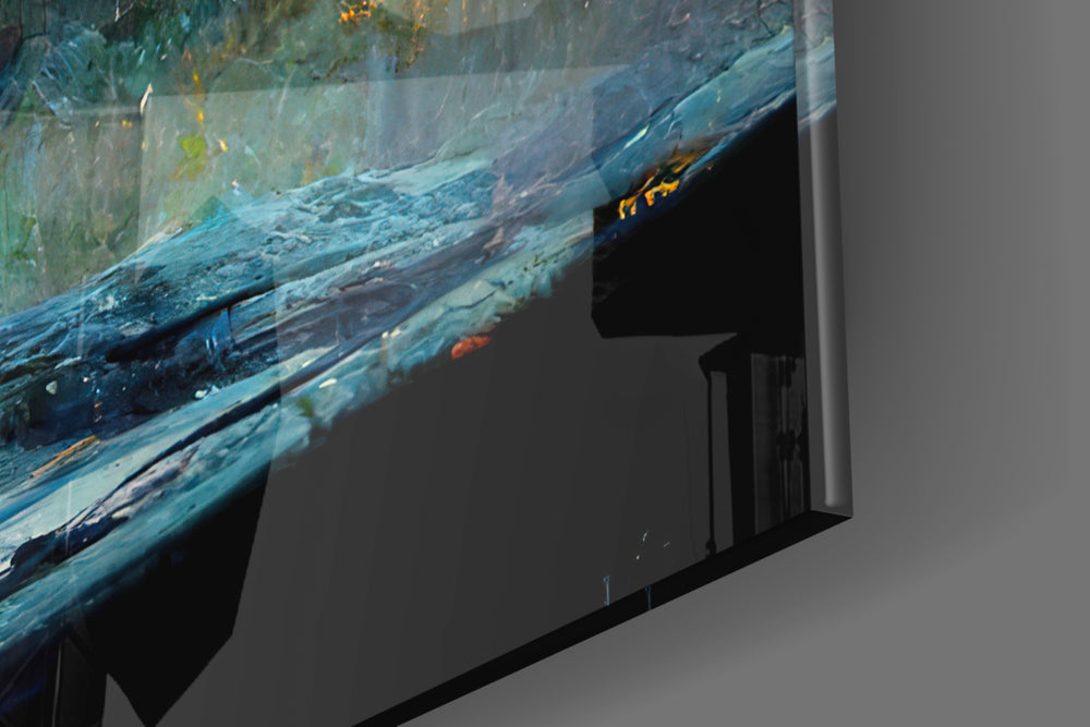 Star Rain artwork anchoring a wall with warm dramatic palette