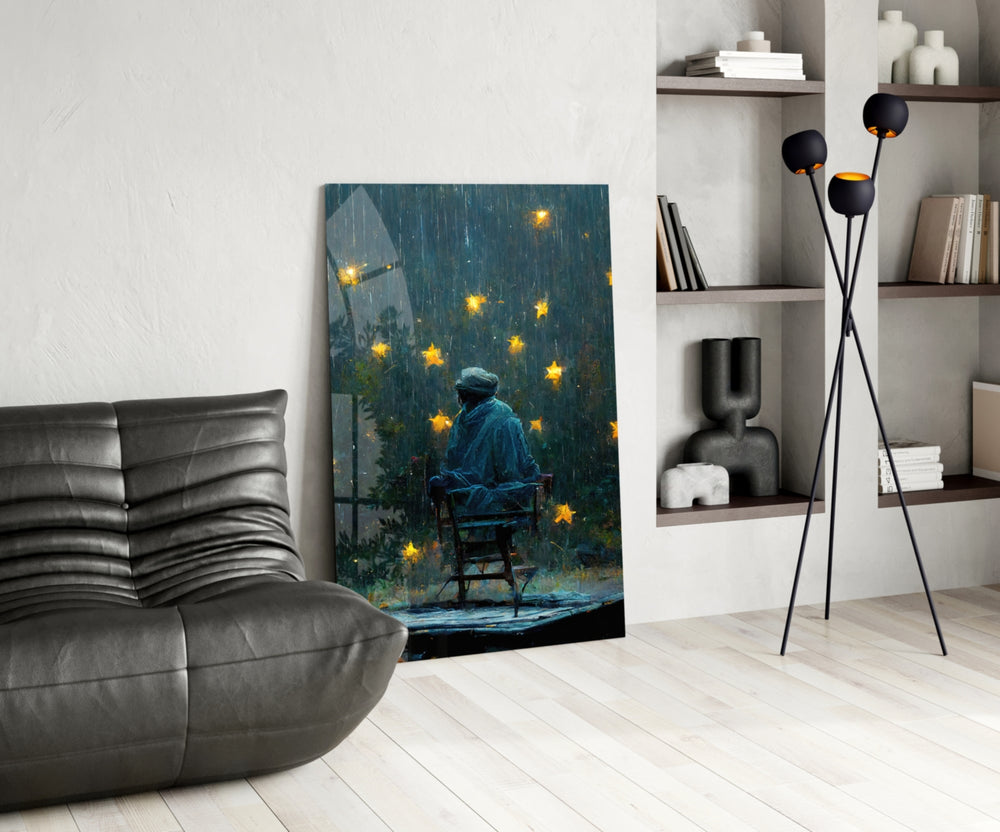 Star Rain panel adding editorial grace to an office