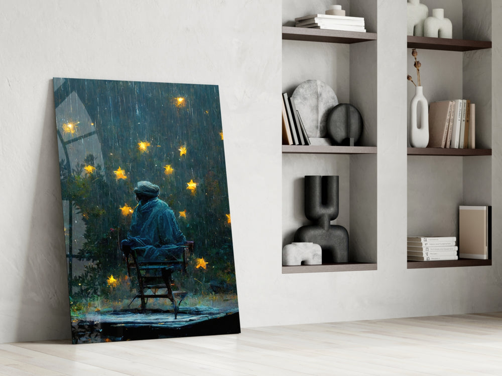 Star Rain glass print enhancing a study with cinematic mood