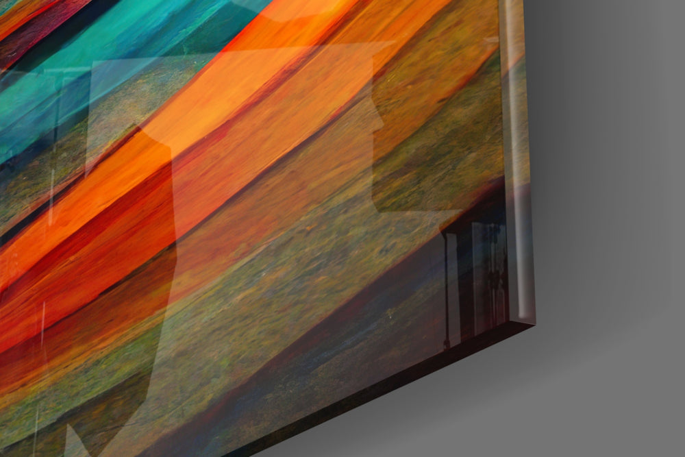The Flow artwork anchoring a wall with bold modern palette