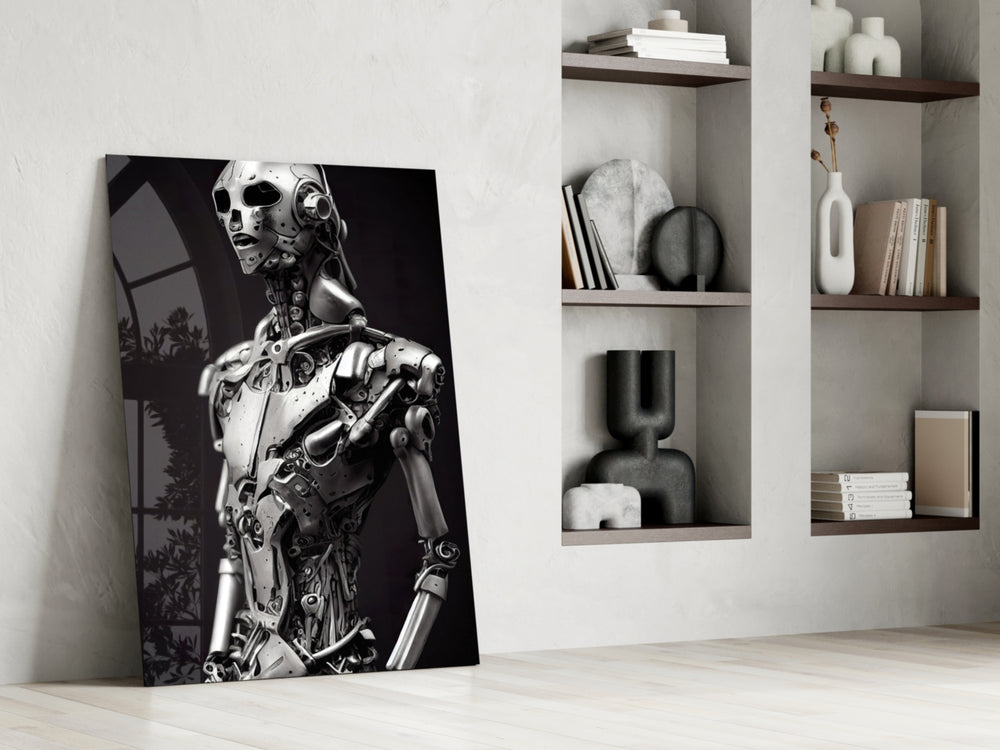 First Humachine glass print enhancing a gaming room with cinematic mood