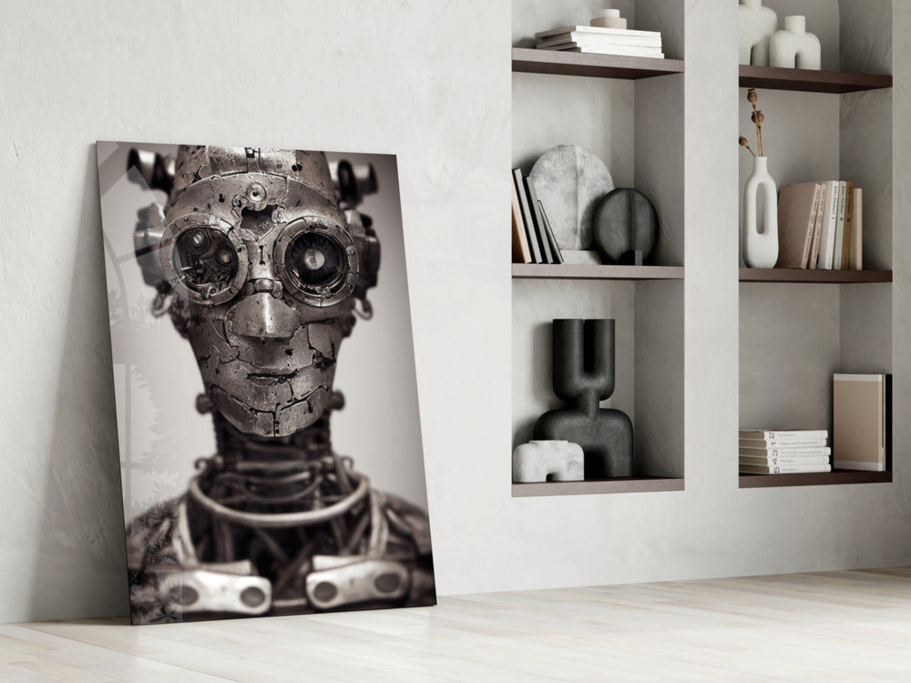 To be a Machine glass print enhancing a gaming room with cinematic mood