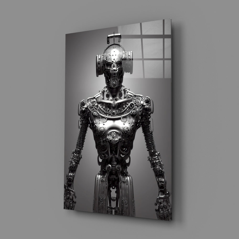 Graphite-baroque panel bringing ceremonial gravity to a contemporary man cave