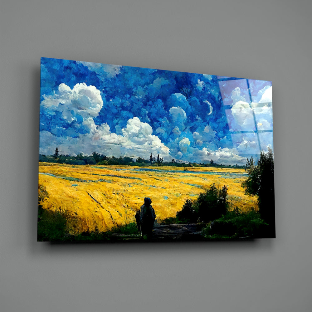 Post-impressionist panel bringing luminous warmth to a contemporary living room