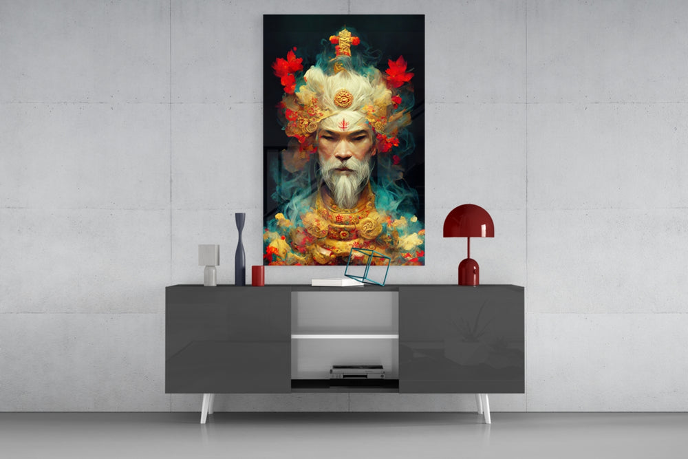 Ruler of the New Age panel catching window light to reveal its imperial gravity