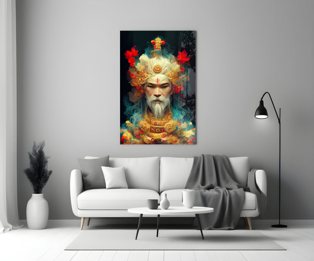 Ruler of the New Age close-up showing emperor with gold crown and white beard