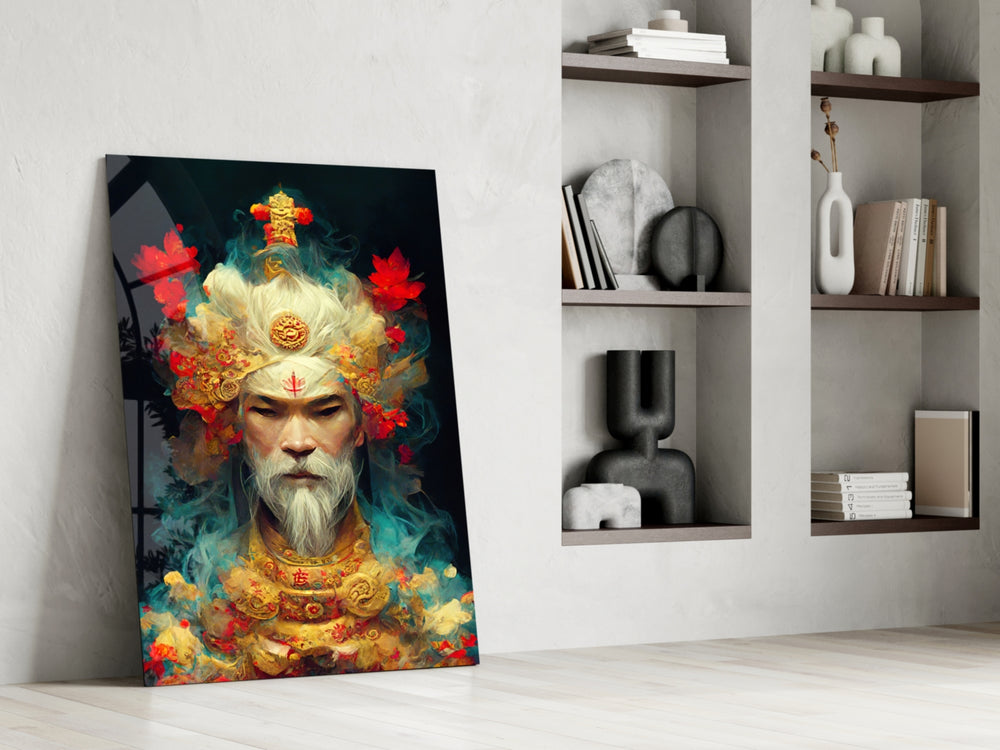 Ruler of the New Age glass print enhancing an office with cinematic mood