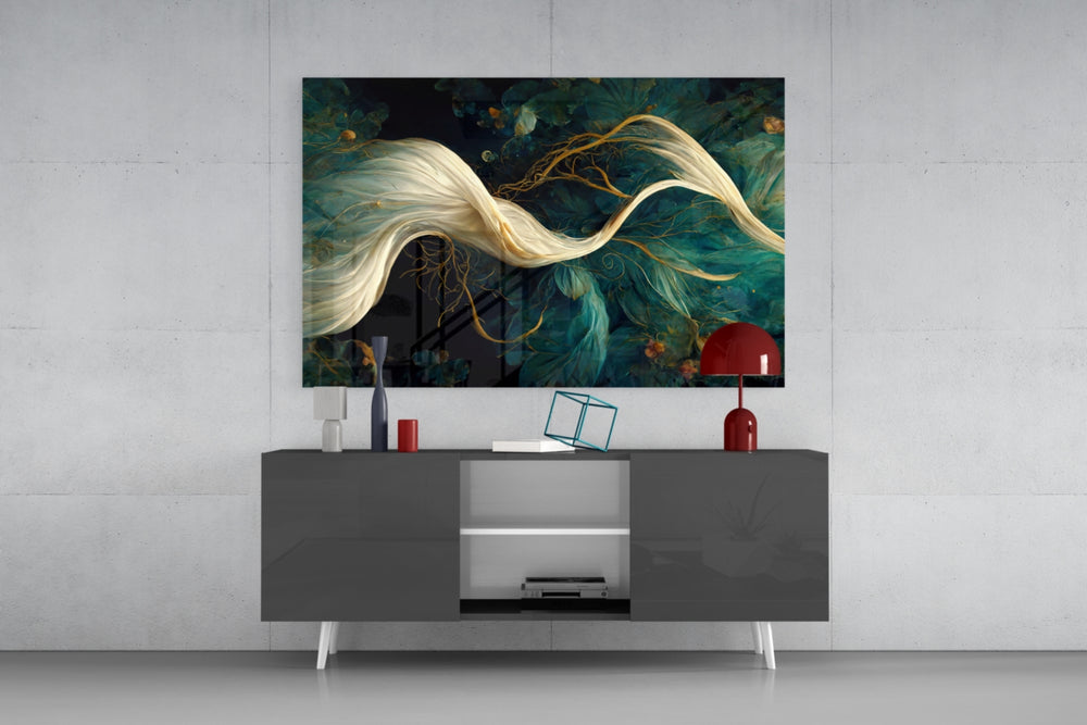 Flow of Roots panel catching window light to reveal its sumptuous calm