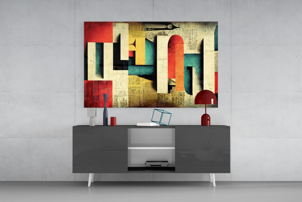 Language panel catching window light to reveal its modernist clarity