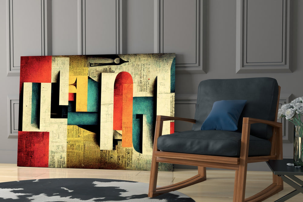 Language glass print enhancing a study with cinematic energy