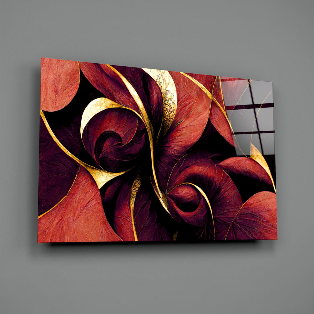 Luxury-abstract panel bringing sumptuous warmth to a contemporary dining room