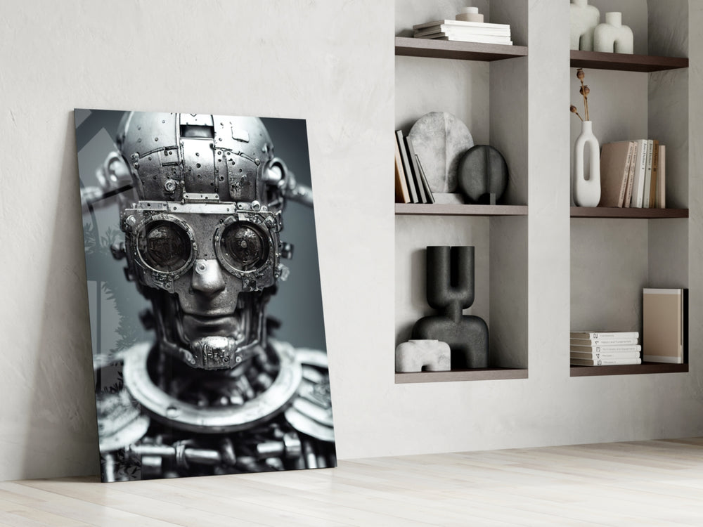 Humachine glass print enhancing a gaming room with cinematic mood