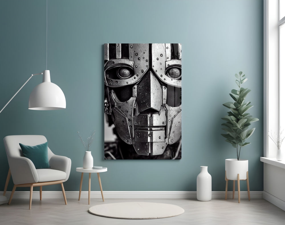 Meet Wode glass wall art styled above a desk in an office