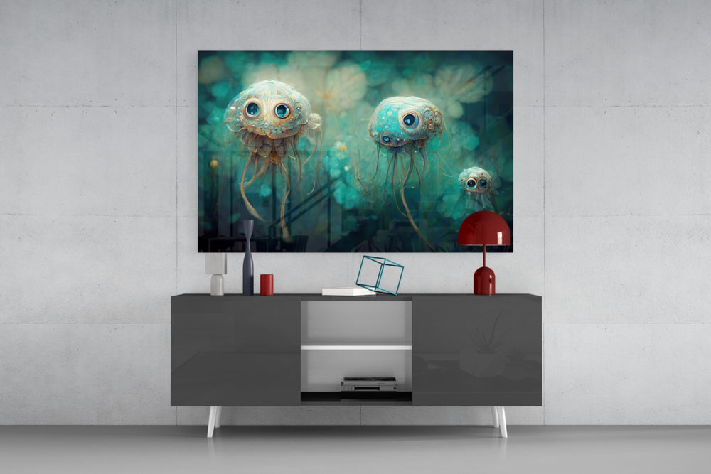 Jelly Eyes panel catching window light to reveal its dreamlike serenity