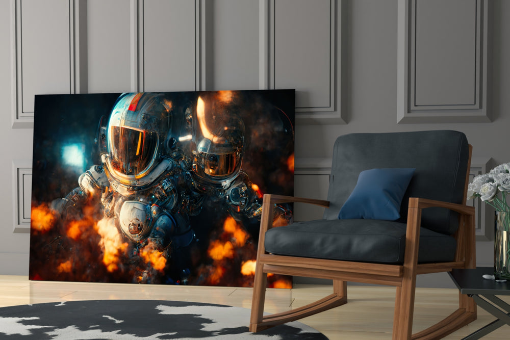 The Drift glass print enhancing a home theater with cinematic mood