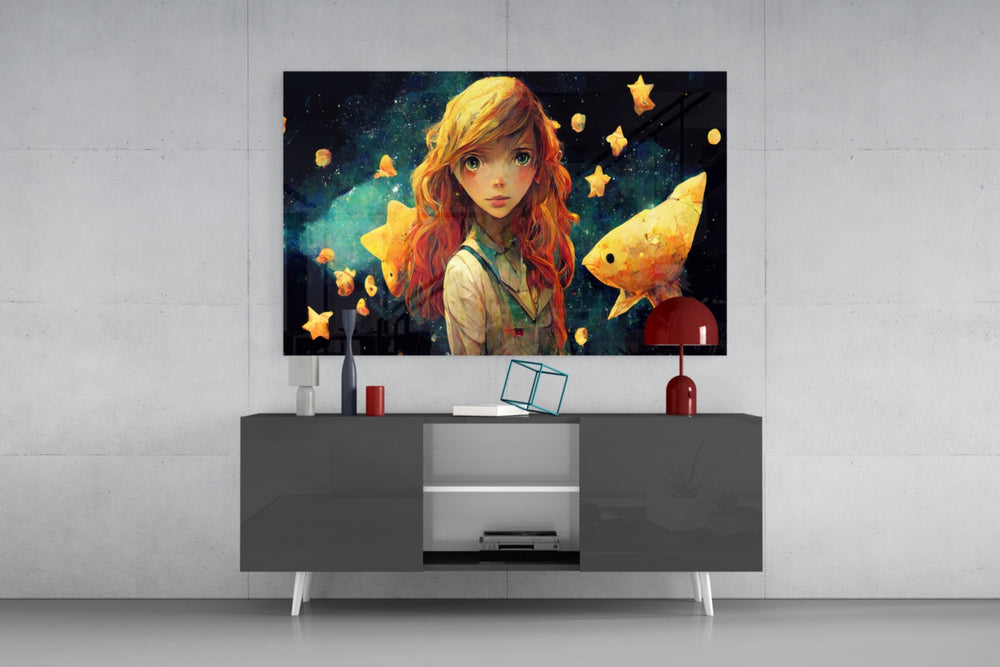 Space Aquarium panel catching window light to reveal its dreamlike wonder