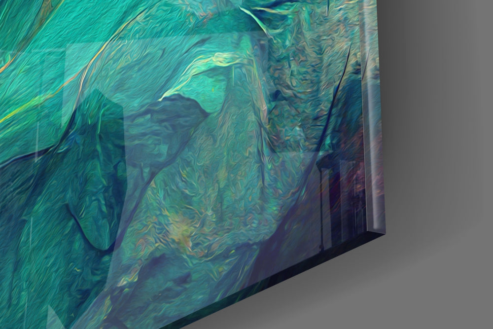 Hidden Swan artwork anchoring a wall with bold vibrant palette