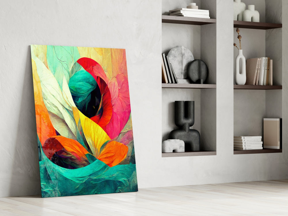 Hidden Swan glass print enhancing an office with cinematic mood