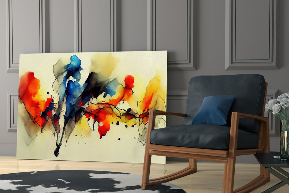 Frequency glass print enhancing a study with cinematic mood