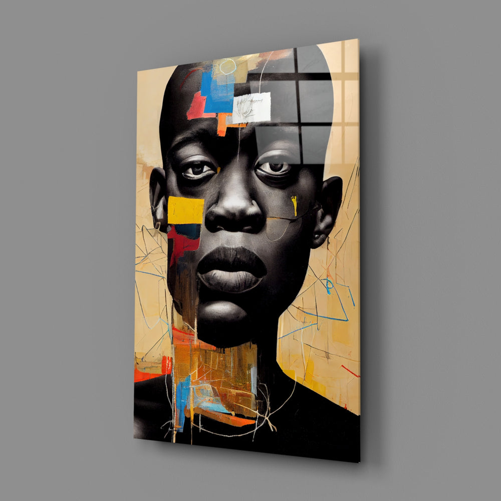 Neo-expressionist panel bringing raw intensity to a contemporary office