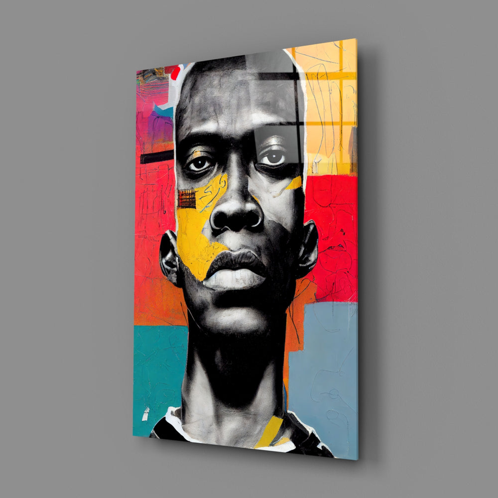 Neo-expressionist panel bringing raw intensity to a contemporary office