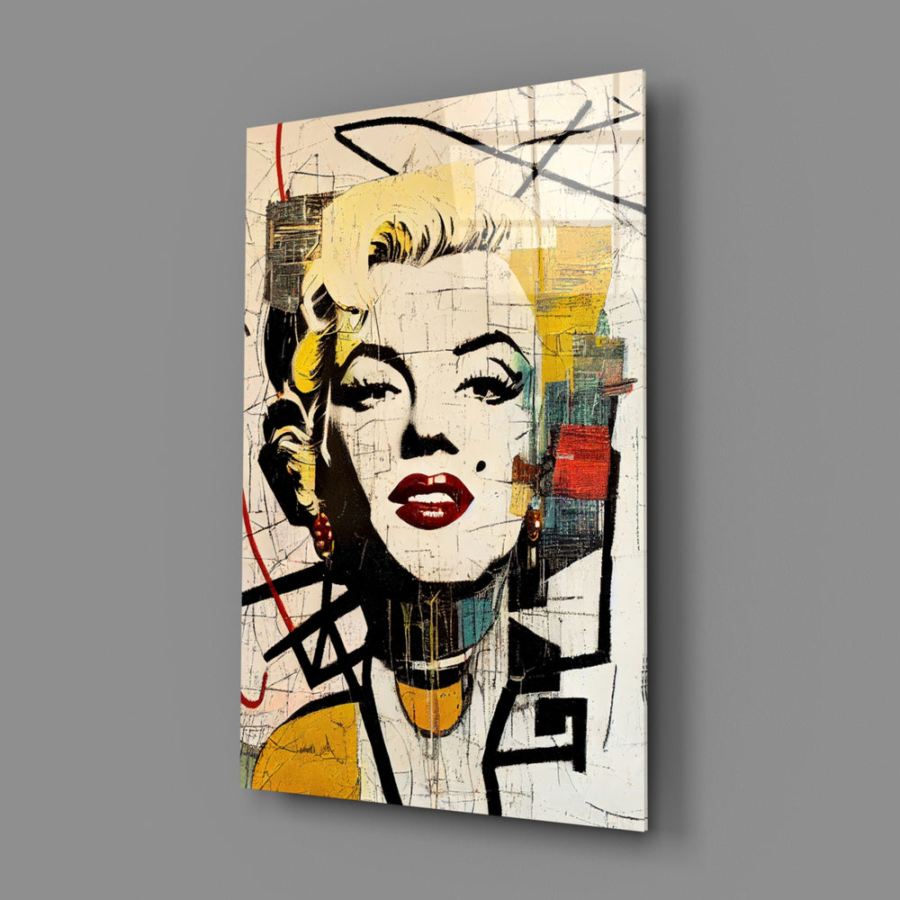 Pop-art-collage panel bringing luminous nostalgia to a contemporary home theater