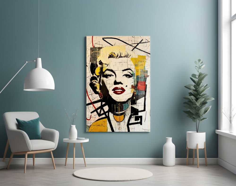 Pop Art Glamour Starlet Glass Wall Art || Designer Collection