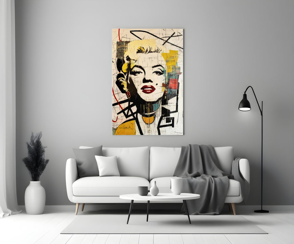 Pop Art Glamour Starlet Glass Wall Art || Designer Collection
