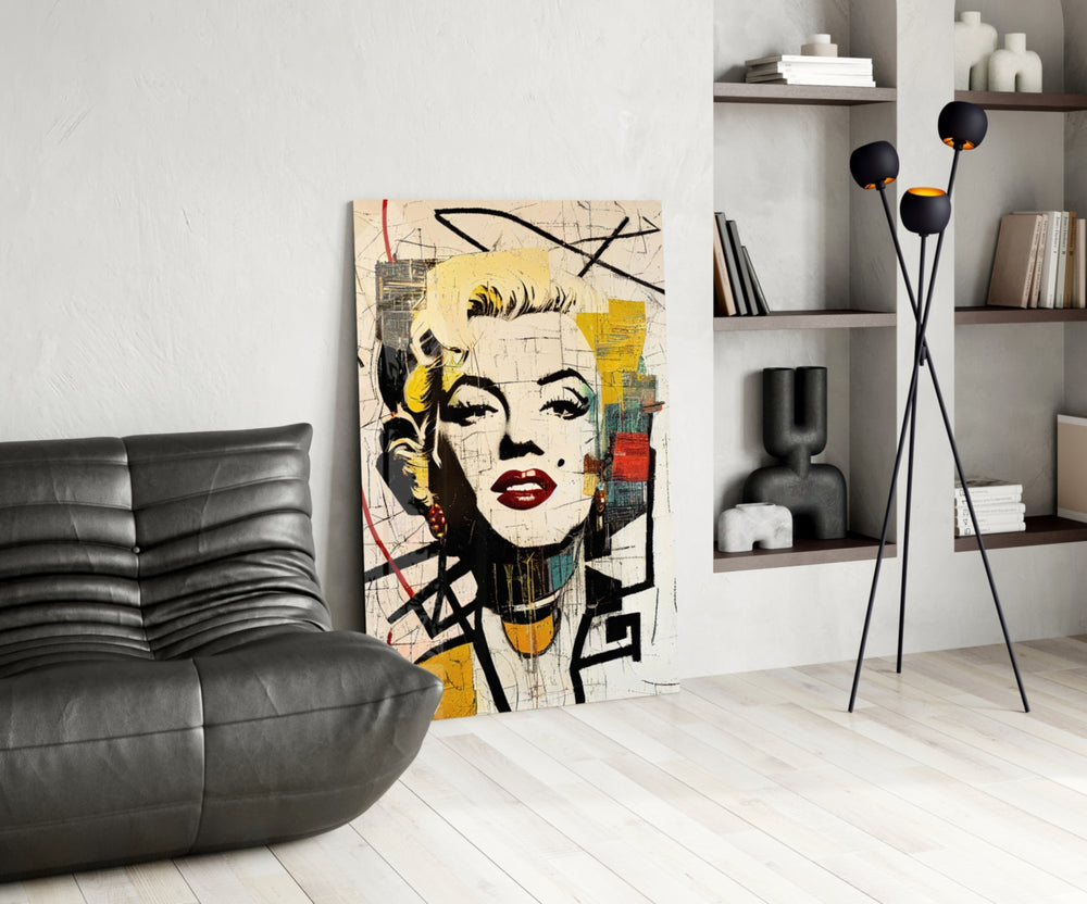 Pop Art Glamour Starlet Glass Wall Art || Designer Collection