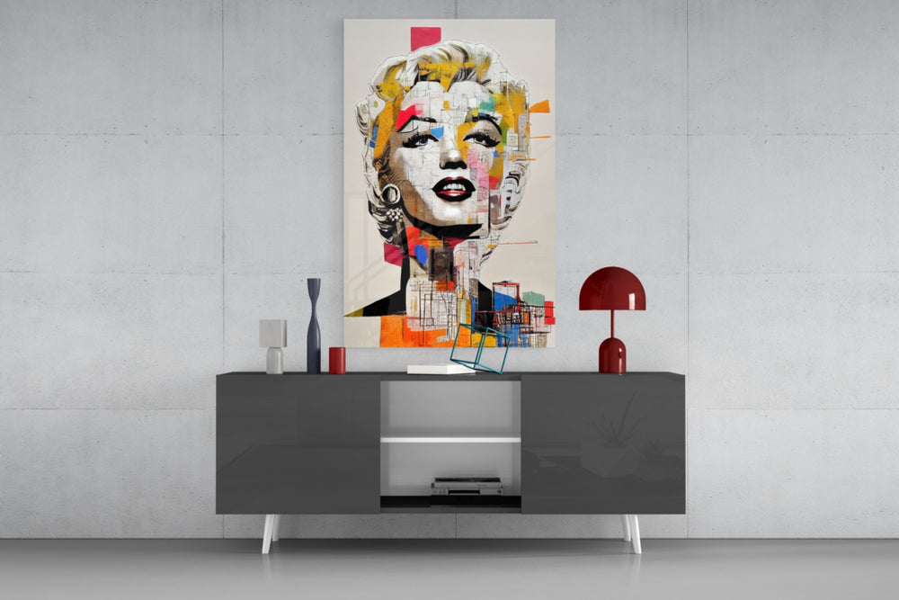 Pop Art Glamour Starlet Glass Wall Art || Designer Collection