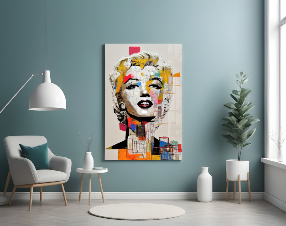Pop Art Glamour Starlet Glass Wall Art || Designer Collection