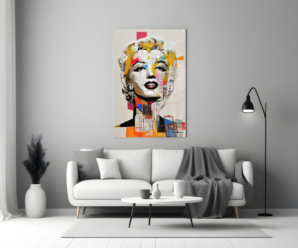 Pop Art Glamour Starlet Glass Wall Art || Designer Collection