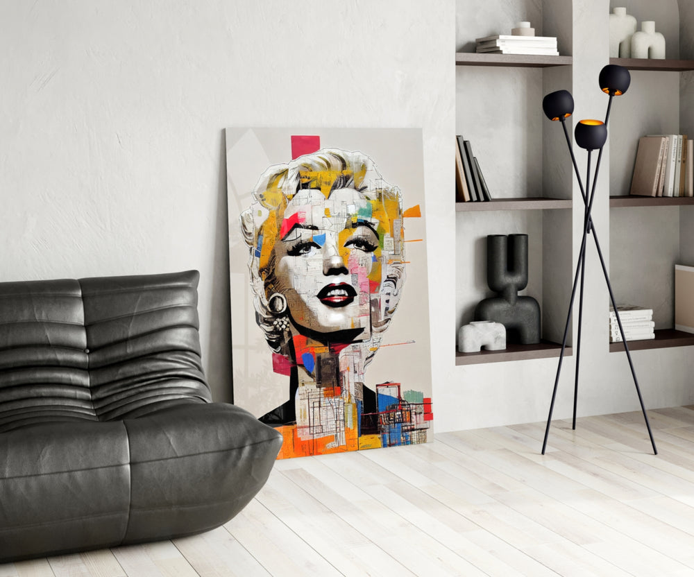 Pop Art Glamour Starlet Glass Wall Art || Designer Collection