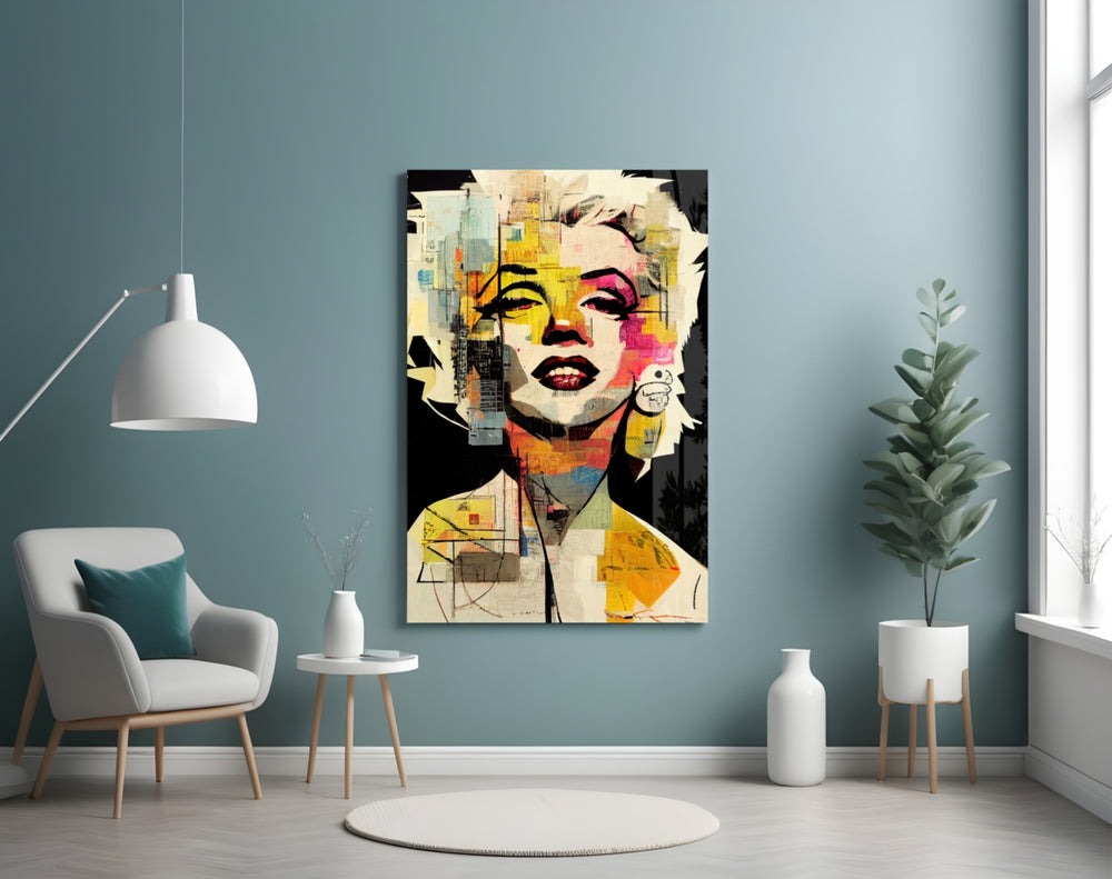 Pop Art Glamour Starlet Glass Wall Art || Designer Collection