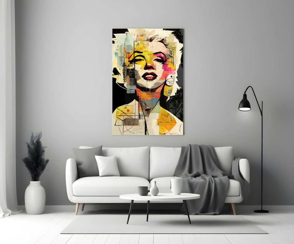 Pop Art Glamour Starlet Glass Wall Art || Designer Collection
