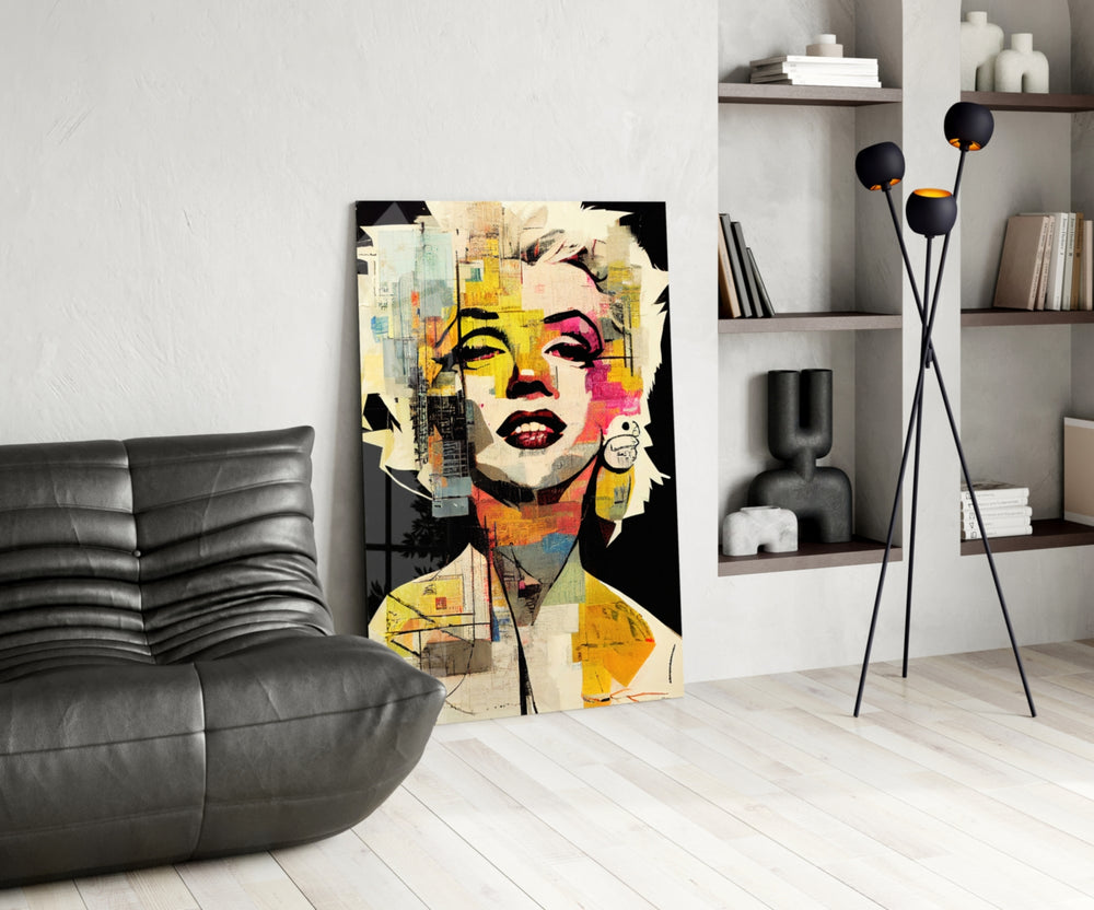 Pop Art Glamour Starlet Glass Wall Art || Designer Collection