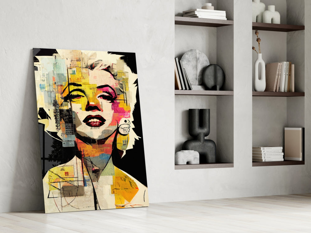 Pop Art Glamour Starlet Glass Wall Art || Designer Collection
