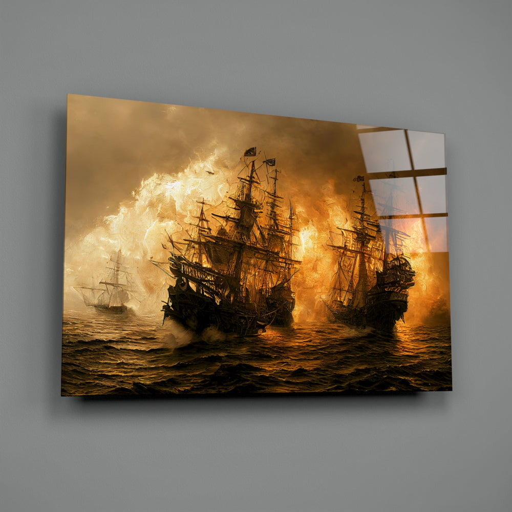Maritime-cinema panel bringing kinetic gravity to a contemporary man cave